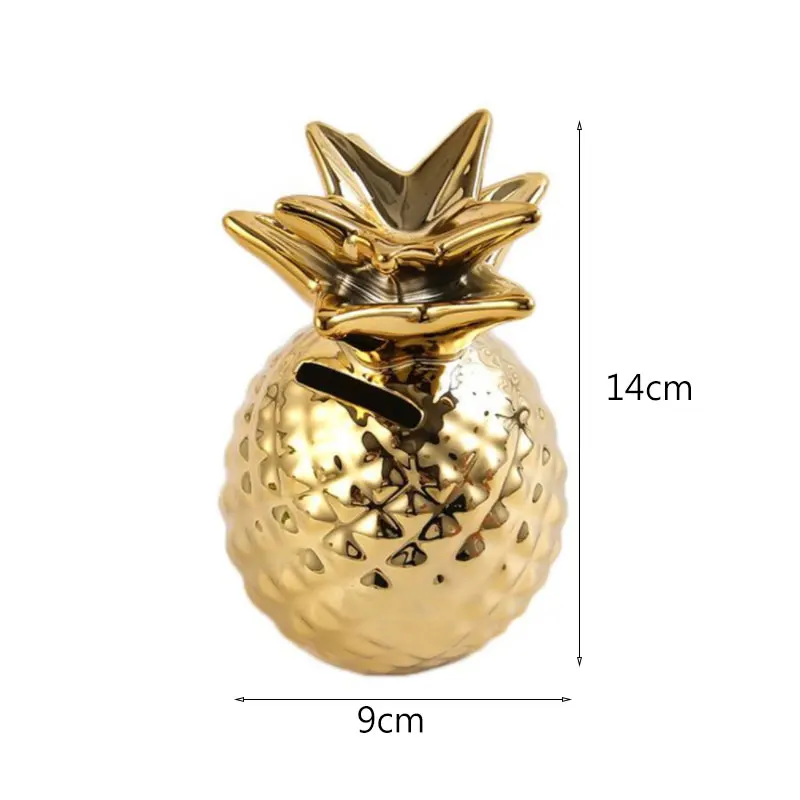 Керамическая копилка в виде ананаса креативная для денег монет керамическая