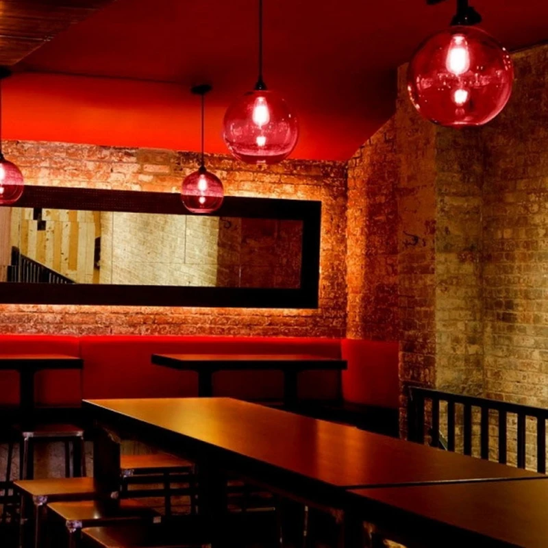 Винтажные промышленные стеклянные шаровые подвесные светильники 6 цветов