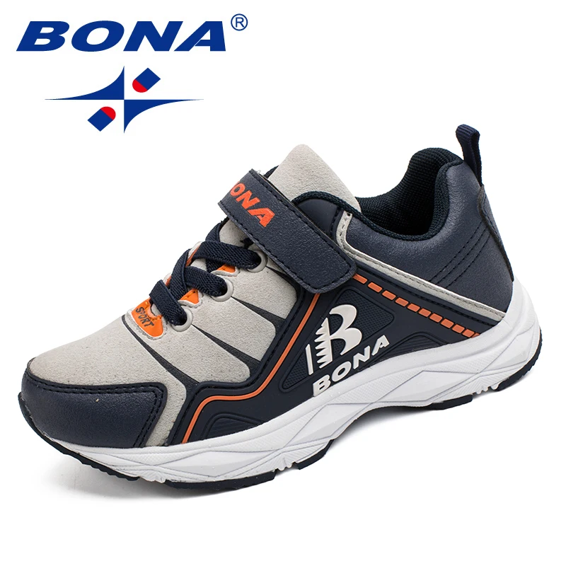BONA New Style Children Casual Shoes Hook &amp Loop Boys Synthetic Girls Comfortable Kids Sneakers Fast Free Shipping | Детская одежда
