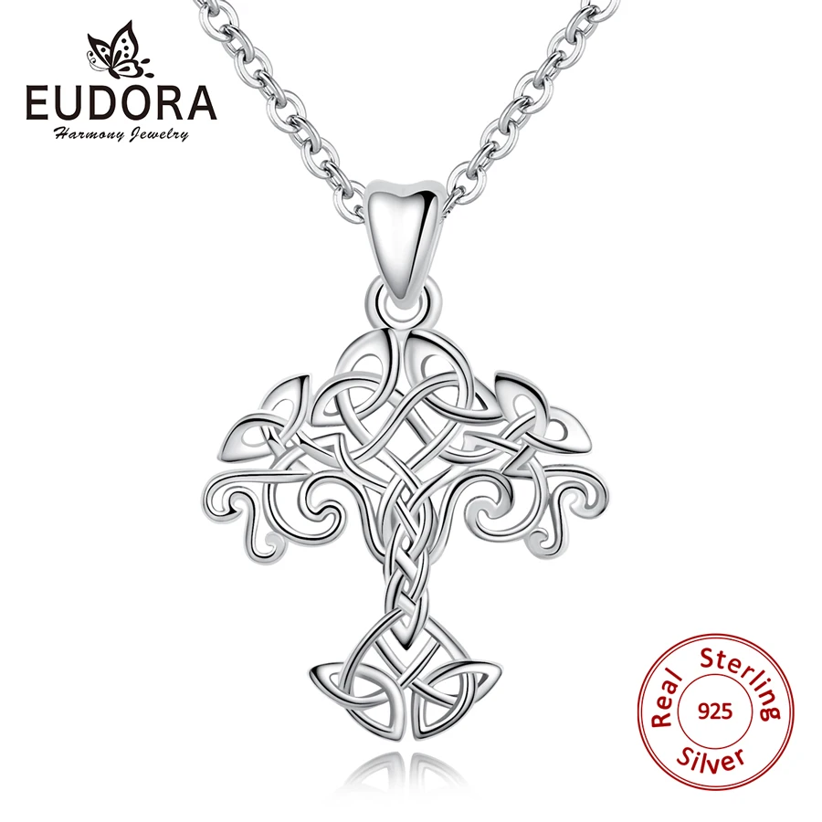 

Eudora New 925 Sterling Silver Tree of Life Necklace Pendant Celtics Knot Charm Women Pendants Fashion Silver Jewelry Gift D146