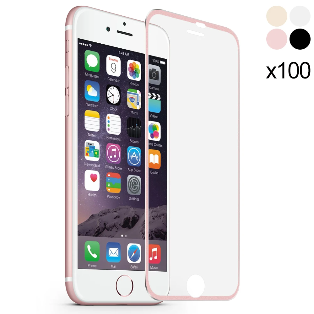 100 шт. из металла 3D full cover для iPhone X 8 7 плюс 6 6s защита экрана закаленное стекло
