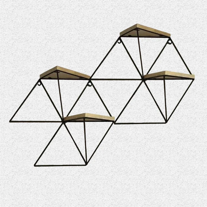 Настенная полка декоративная настенная клетчатая простая креативная деревянная