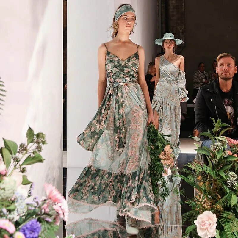 Boho Летнее платье пляжное Каскадное женское платье уличный стиль Слинг без рукавов Макси платье с v-образным вырезом платье с цветным принтом Новинка