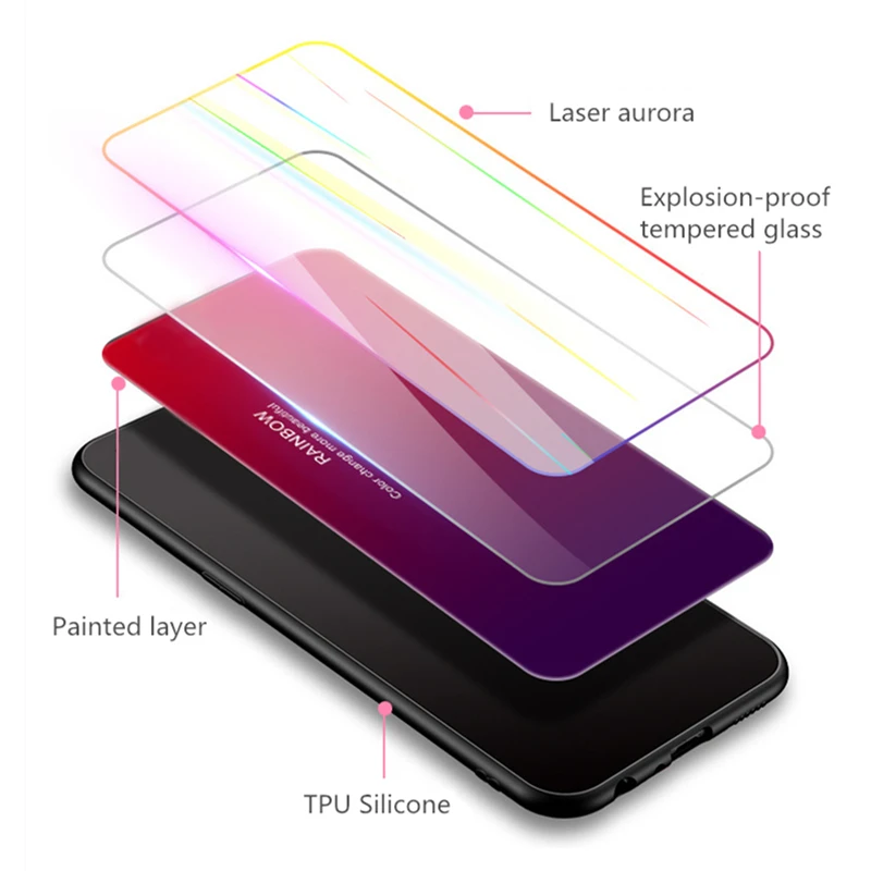 Чехол из закаленного стекла для Samsung S20/S10/S9/S8 Plus/Note 9/Xiaomi 9/Huawei P30/X/XS Max/XR/8 Plus |