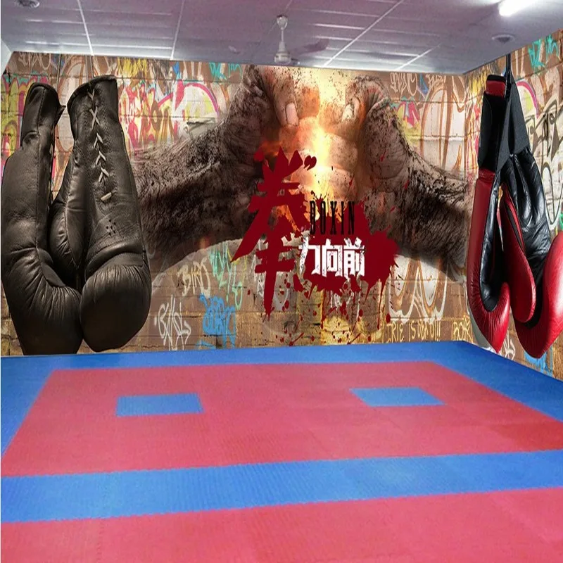 3d обои для тхэквондо гимнастическое украшение бокса фон Wushu hall на заказ HD|mural