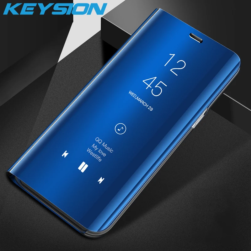 Прозрачный умный зеркальный флип-кейс KEYSION для OPPO Reno R17 Pro F11 кожаный