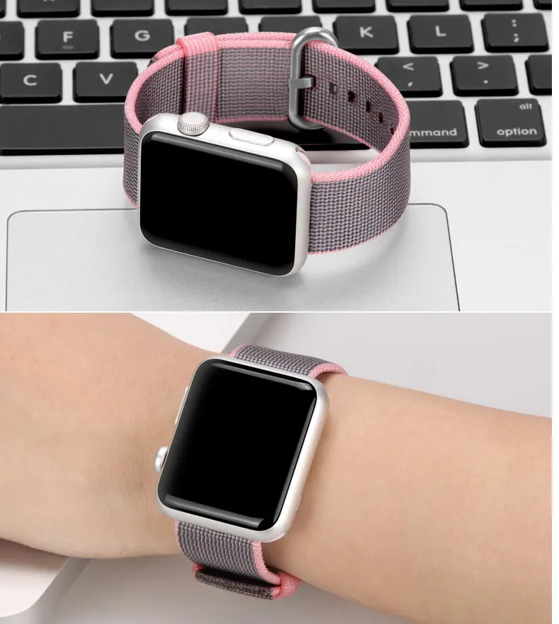 Спортивный ремешок для apple watch 5, 4, ремешок 42 мм, 44 мм, iwatch 38 мм, 40 мм, тканый нейлоновый классический ремешок с пряжкой для apple watch 5, 4, 3