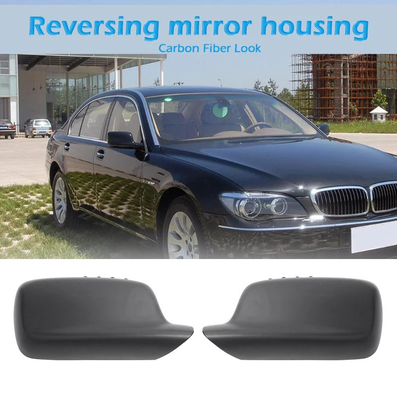 1 Pair Matte Black Side Rearview Mirror Cover Trim Door Rear View Mirrors Frame Car Accessories For Bmw E46 E65 E66 E67 511670 | Автомобили
