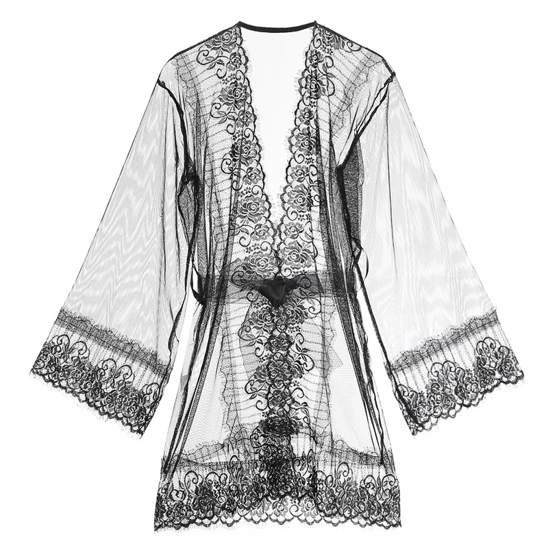 CINOON Robe сексуальный женский халат 2019 ночная рубашка новая летняя кружевная набор