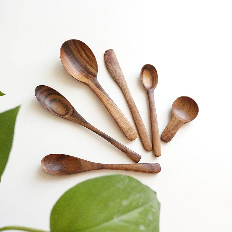 Десертная ложка из цельного дерева приправа нож для джема посуда 8 комплектов