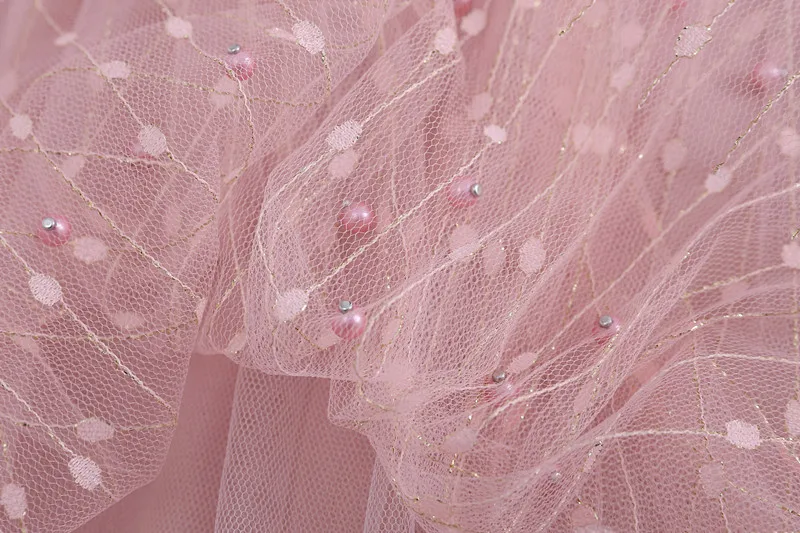 New Korean Skirts Womens Tulle Skirt Beaded Fashion Wild Big Swing Star Mesh Skirt High Waist Pleated Saias Plus Size