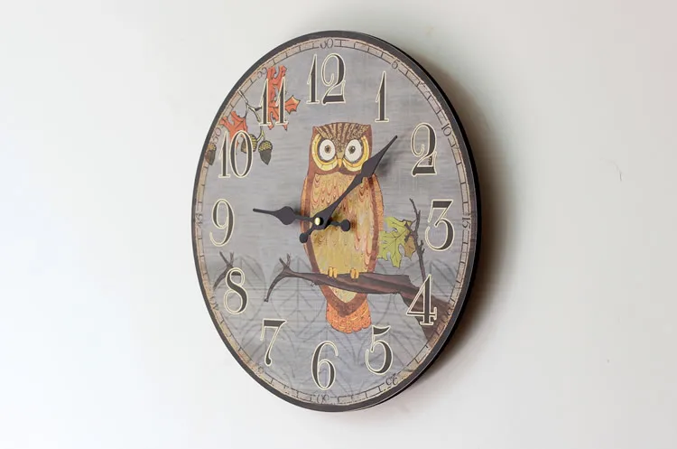 Электронные часы настенные с креативным рисунком деревянные Сова продуктовая