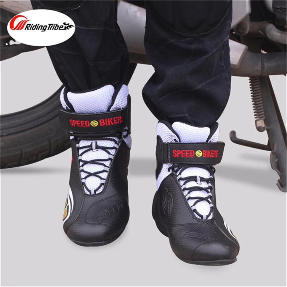 Байкерские ботинки для верховой езды 2017 г. короткие байкерские Botas Moto Motoqueiro Motocicleta