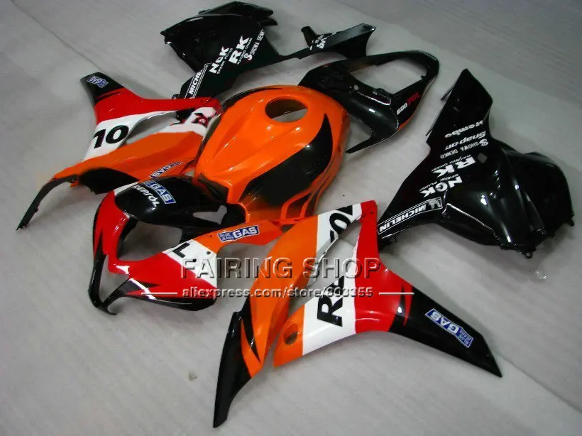 Лидер продаж Обтекатели для HONDA CBR 600RR 09 10 11 600 RR repsol оранжевые комплекты