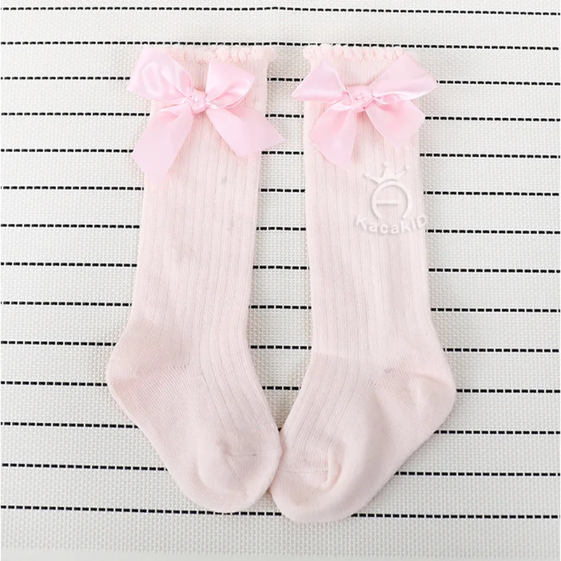 Новые детские носки из чистого хлопка для маленьких девочек с бантом ленты милые
