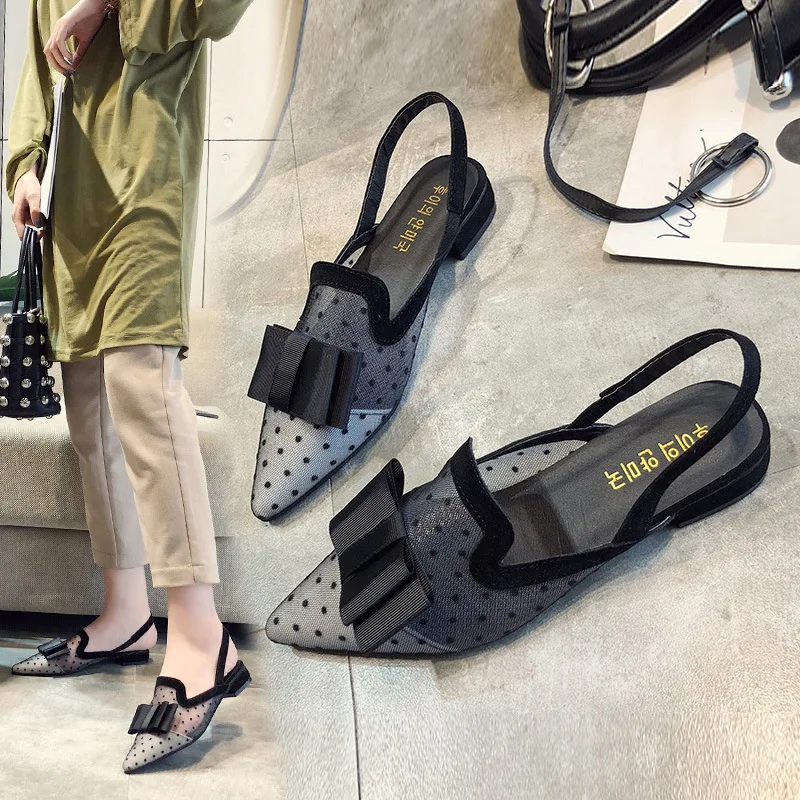 Bowtied из сетчатого материала женские сандалии-гладиаторы с изображением стройной