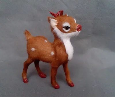 

simulation cute sika deer 11x4x14cm toy model polyethylene&furs deer model home decoration props ,model gift d215