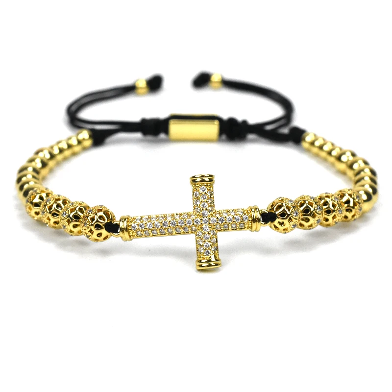 Девять навсегда браслет с золотым крестом для мужчин jewelry браслеты из бисера для женщин pulseras mujer pulseira feminina крест длинные цепочки и ожерелья