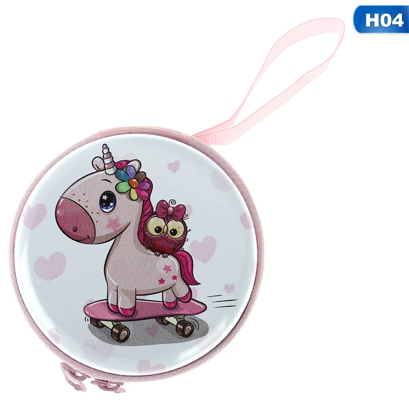 H04 Новинка, Женская мини-сумка Kawaii, мультяшный единорог, кошелек для монет, милый детский кошелек для девочек, органайзер для наушников, коробка, сумки, рождественский подарок - Цвет: H04