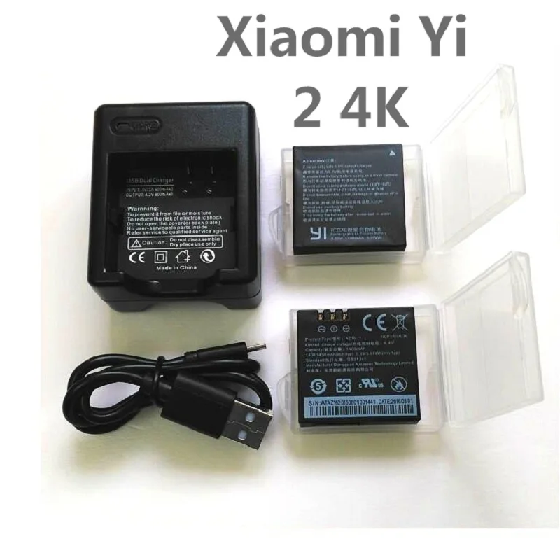 Для первоначально оплащенной спортивной экшн камеры Xiaomi YI 4K батарея AZ16 1 USB