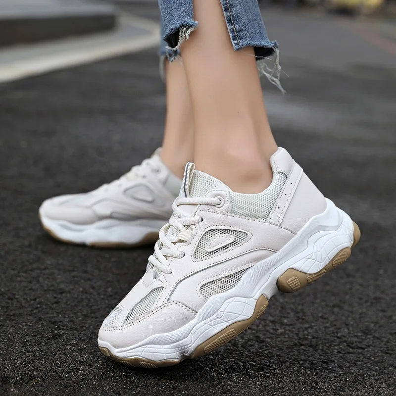 Women Chunky Sneakers 2019 Summer Fashion Platform Mesh Shoes Lace Up Vulcanize Womens Female Trainers Casual | Обувь