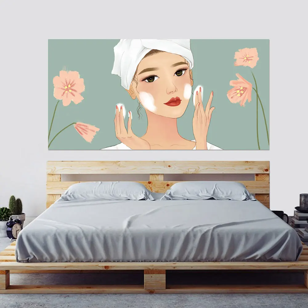 Творческий Bed Head украшение 3D наклейки на стену мультяшная красивая девушка