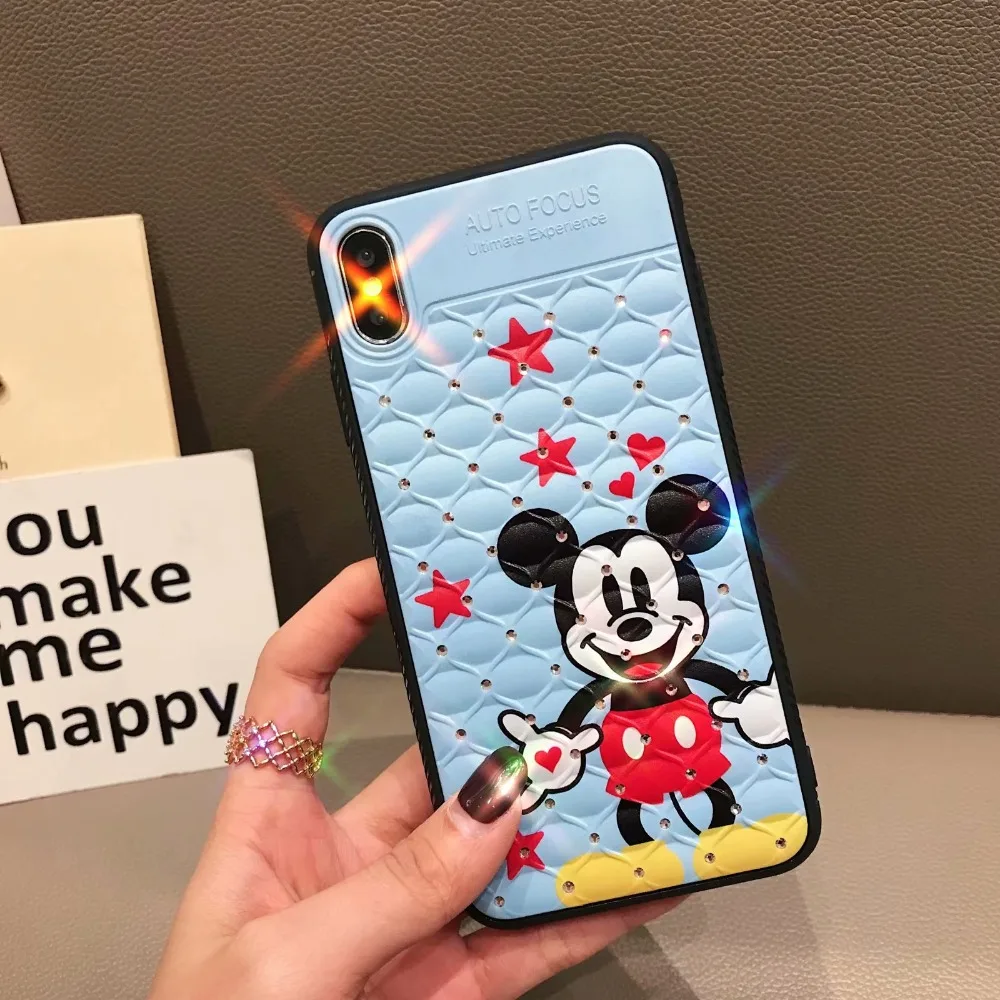 HOKEJ модный алмазный мультяшный чехол для iPhone 6 7 Plus нескользящий X XS Xs Max телефона |