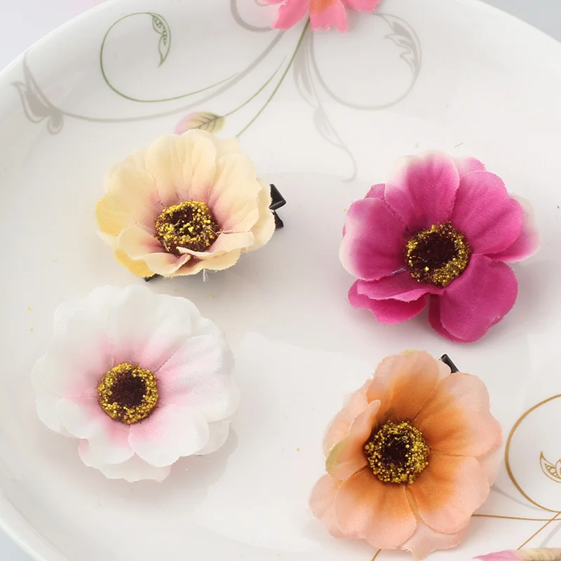 QC мизм Новая мода пластик цветок шпильки для волос клип девочек Дети милые Hairgrip