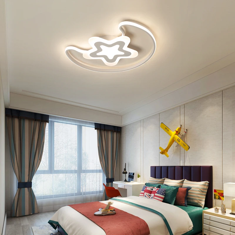 Звездный месяц современная светодиодная люстра лампа для детской комнаты