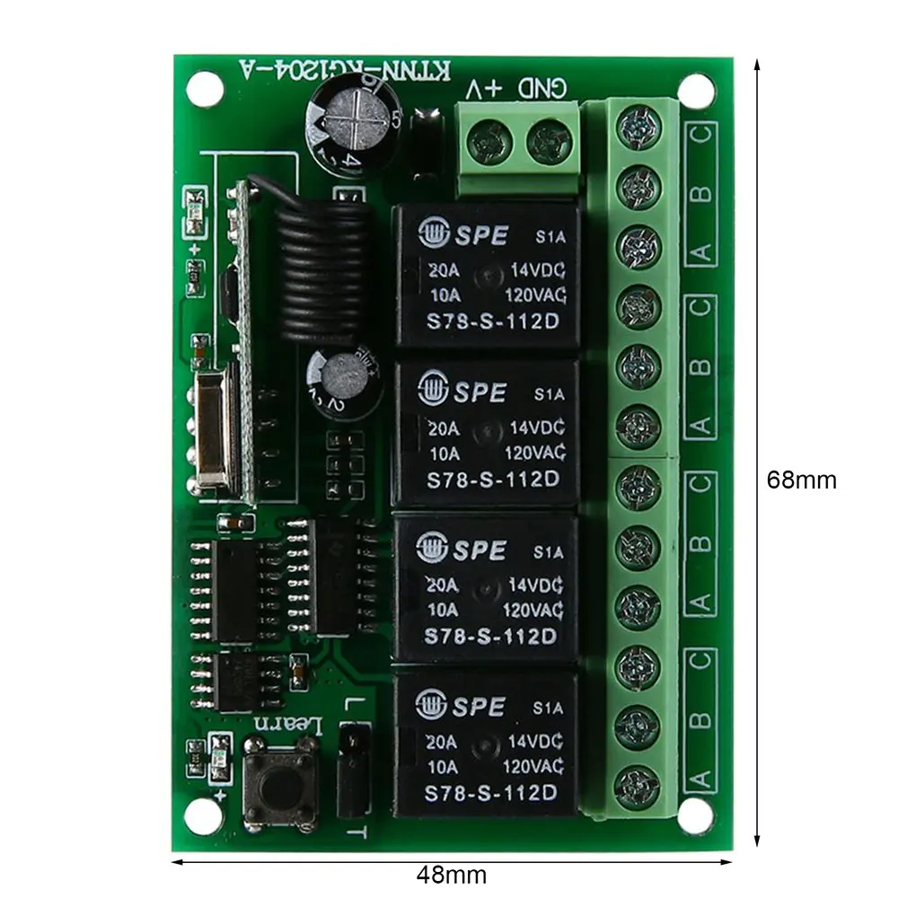 DC 12 V многофункциональный переключатель обучения Тип 4 способ получения 433 МГц