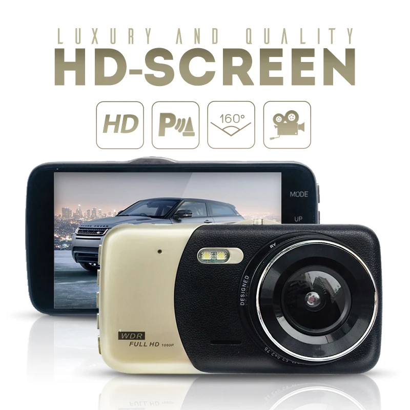 Full HD 1080P угол обзора 160° Регистратор с IPS экраном 4 дюйма лучший недорогой