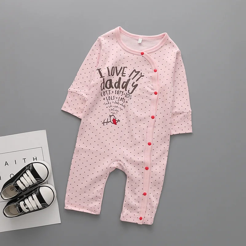 LOVE DD& MM/детские комбинезоны для мальчиков, одежда для новорожденных, хлопковые комбинезоны с длинными рукавами и надписью «I Love My Mummy& Daddy» для маленьких девочек