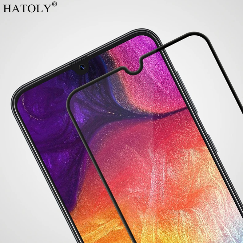 Vidrio templado para Samsung Galaxy A10, pel&iacute;cula de pegamento completo, Protector de pantalla de cobertura completa para Samsung Galaxy A10, 2 uds.-1