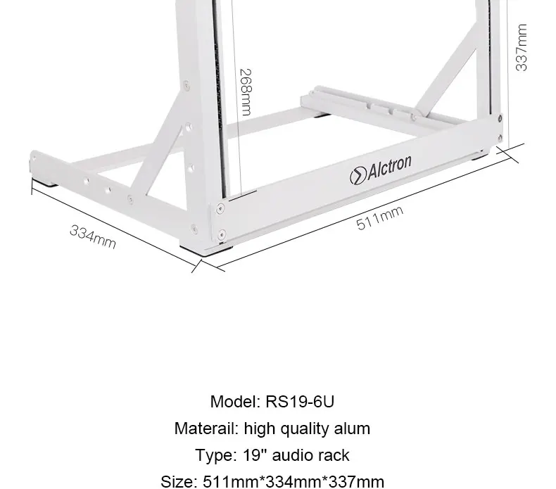 Alctron RS19 4U серия качественная сценическая аудиостойка из алюминиевого сплава Регулируемый угол Складная Настольная студийная стойка для 19''size устройства