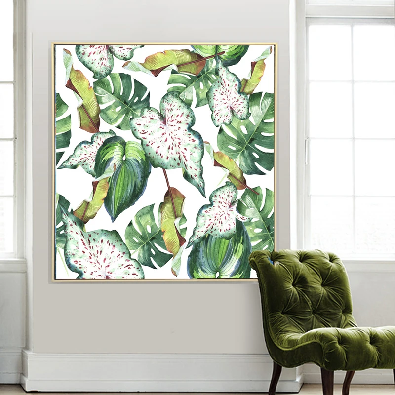 Новый сезон акварельные тропические листья пальмы HD холст печать украшение