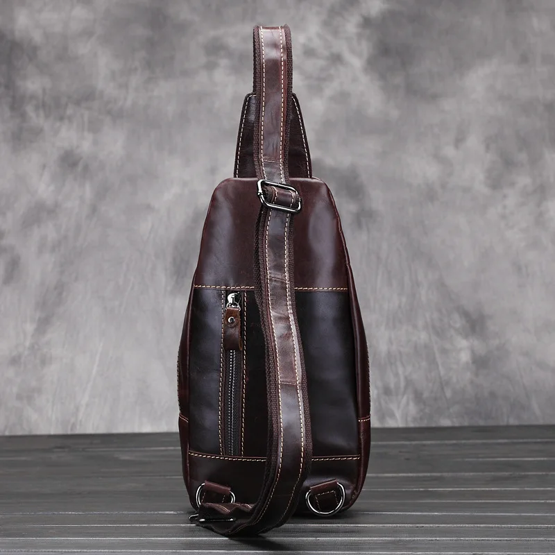 Мужская нагрудная сумка из натуральной кожи с одним плечевым ремнем | Багаж и
