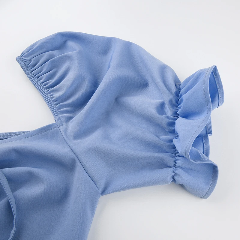 HEYounGIRL элегантное винтажное платье для женщин с расклешенным фонариком и коротким рукавом, плиссированные платья для девушек, свободное короткое летнее платье с высокой талией