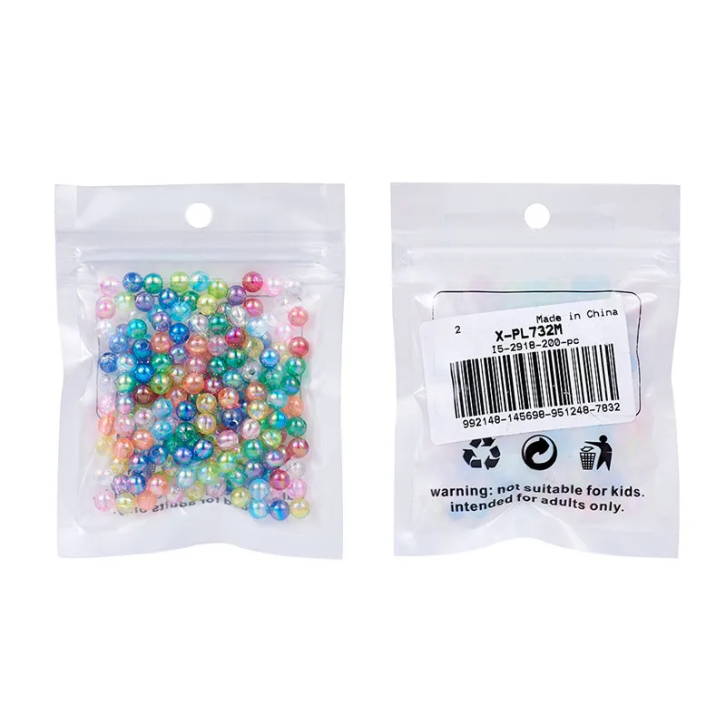 

200pcs 5mm AB Color Round Transparent Acrylic Spacer Beads for Jewelry Making DIY Findings Mixed Color hole: 1.5mm