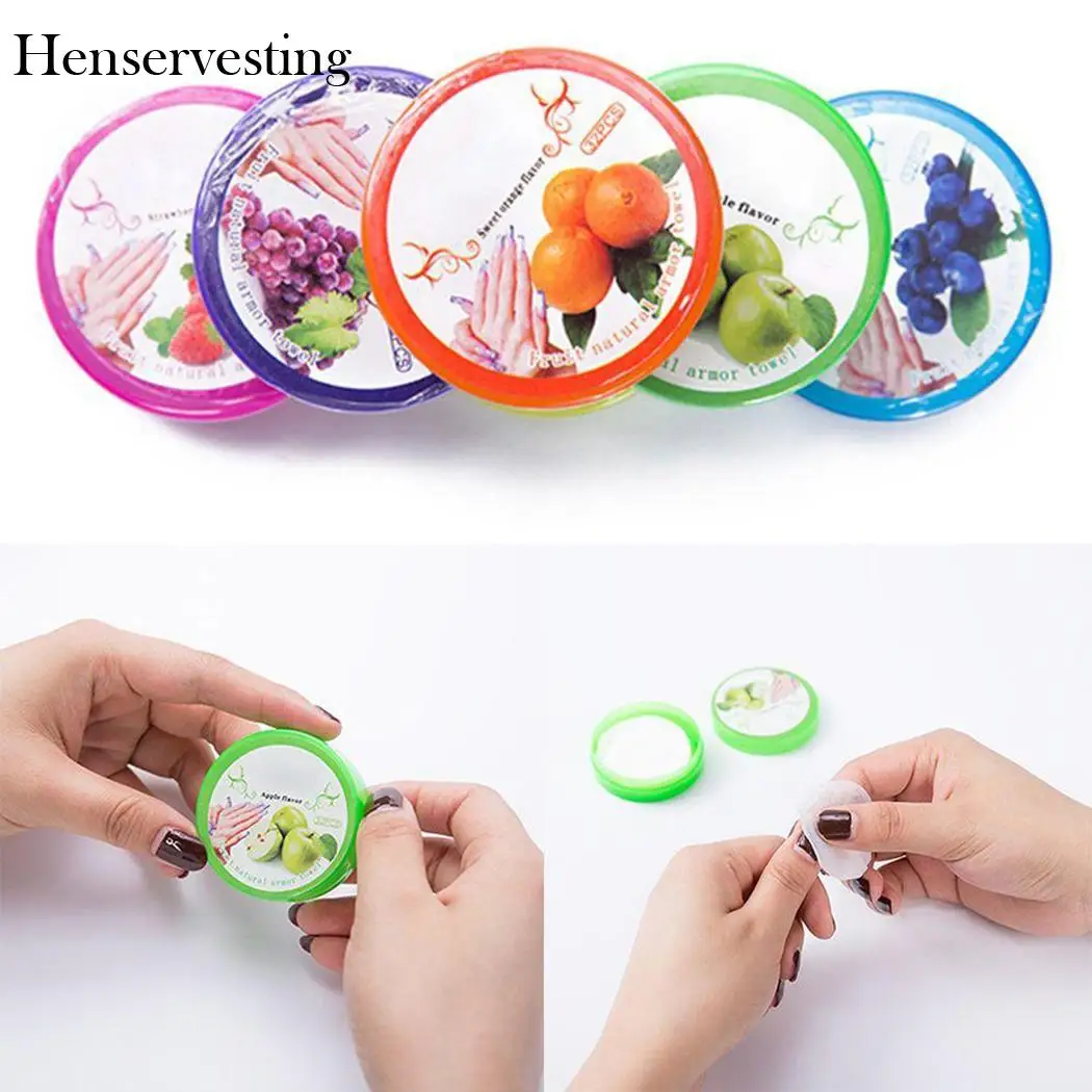 Лак для легкого очищения фруктов Ароматические подушечки снятия питания ногтей