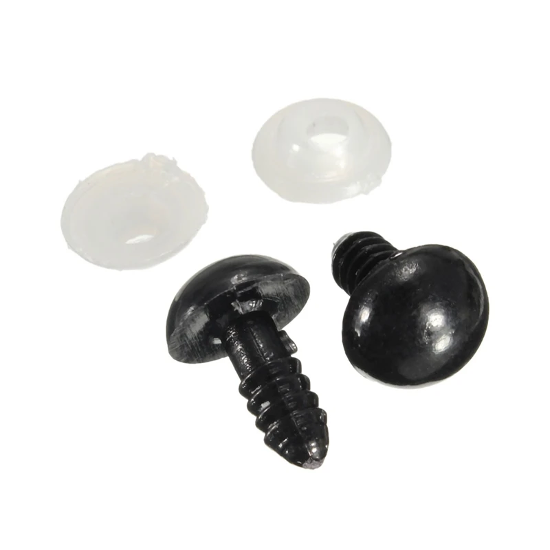 Новые 12 мм черные пластиковые безопасные глаза игрушки 100 шт/50 пар для кукол