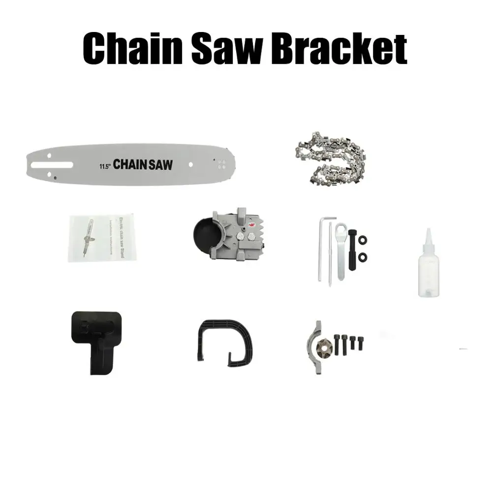 Chain Saw Bracket 1000 Вт, 11000 об/мин, 6 скоростей, регулируемая электрическая угловая шлифовальная машина 100+ M10, бензопила, деревообрабатывающий режущий кронштейн для цепной пилы, сменный шлифовальный станок - Цвет: Chain Saw Bracket