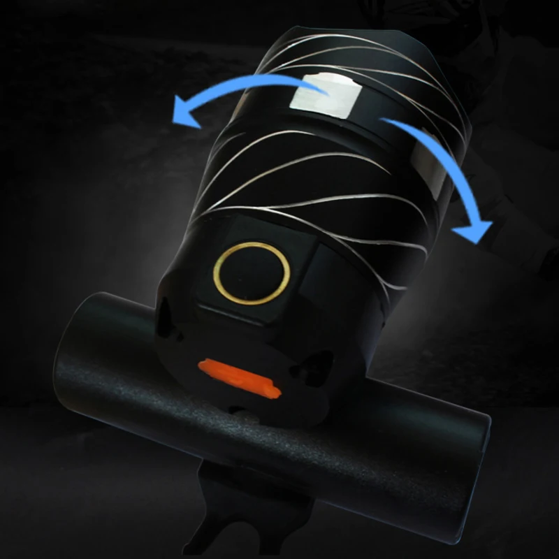 Водонепроницаемый зуммируемый велосипедный фонарь с зарядкой через USB 3 режима