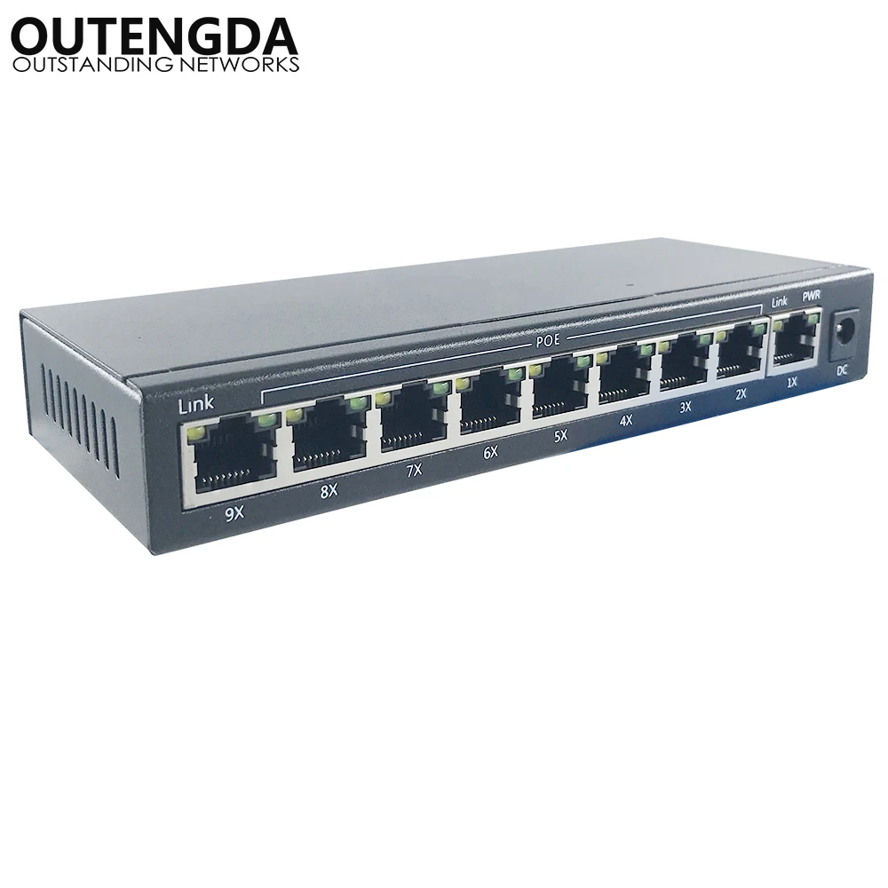 8 + 1 порта 10/100 м POE коммутатор 12 ~ 15 24 В poe сетевой с портами uplink для беспроводной