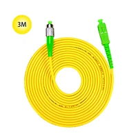 sc apc to fc apc 9125 singlemode fiber patch cable 3m jumper cable 9 microns apc polish yellow jacket ofnr for long distances