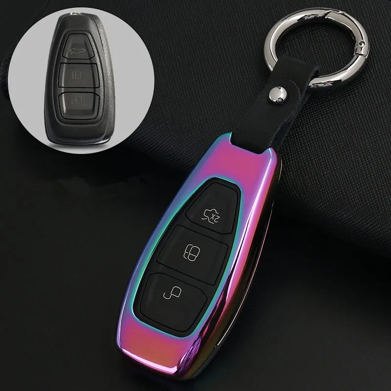 Цинковый сплав + кожаный бумажник remote Key чехол fob в виде ракушки для Ford Focus 3 MK3 ST RS