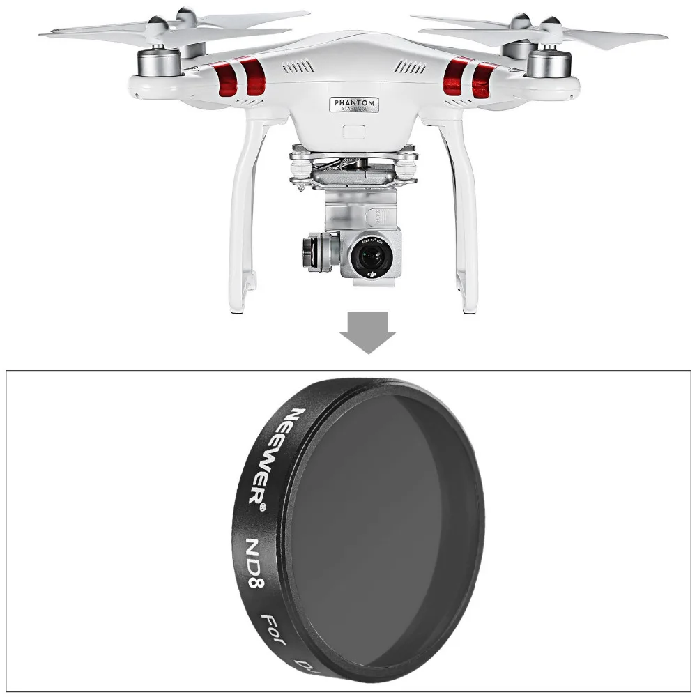 Набор фильтров Neewer 3 шт. для DJI Phantom Professional + Advanced: поляризатор фильтр ND4 ND8 не 3Standard |