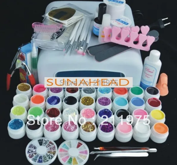 2018 горячие продажа Pro 36 Вт UV GEL Лампы и Цвет УФ Гель Nail Art Наборы Инструментов hy 023|nail