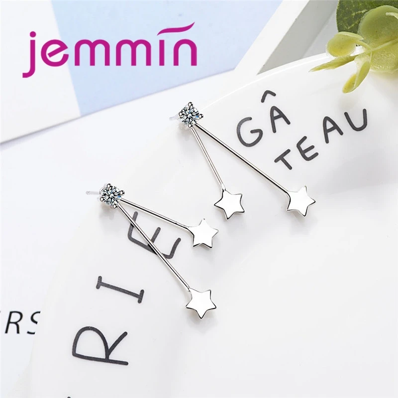 New Elegant Rhinestone Crystal Star Pendant Long Pendientes Mujer For Women Girl Cute Style Fashion Accessories | Украшения и