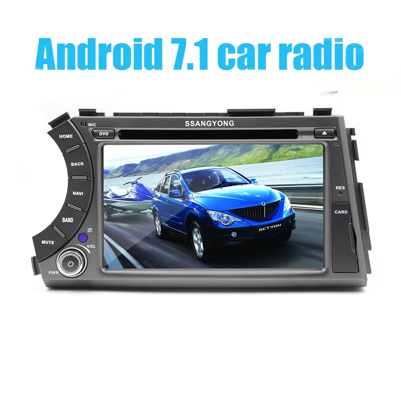 Автомобильный dvd gps четырехъядерный стерео 7 &quot2 din Android 1 для ssangyong Kyron Actyon 4G Wifi BT