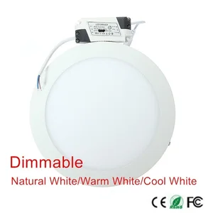 20pcs Dimmable Ultra Thin Led Panel Downlight 3w 4w 6w 9w 12w 15w 25w Round Ceiling Recessed Spot Light AC85-265V Painel lamp